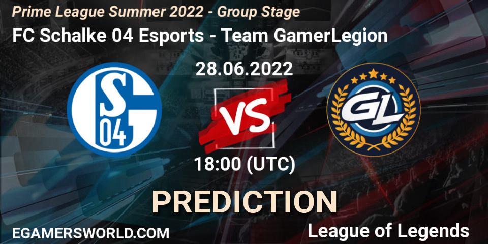FC Schalke 04 Esports vs Team GamerLegion: Betting TIp, Match Prediction. 28.06.22. LoL, Prime League Summer 2022 - Group Stage