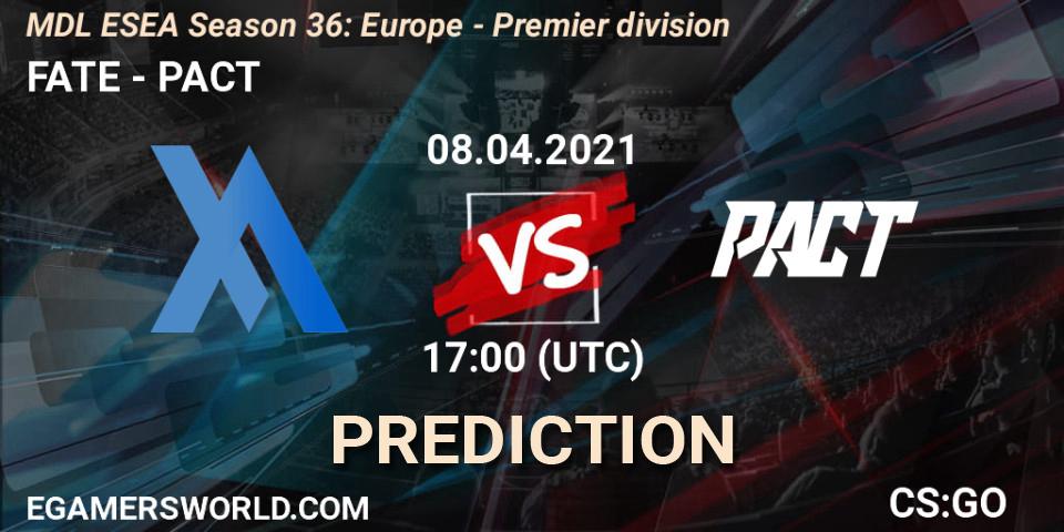FATE vs PACT: Betting TIp, Match Prediction. 15.04.21. CS2 (CS:GO), MDL ESEA Season 36: Europe - Premier division