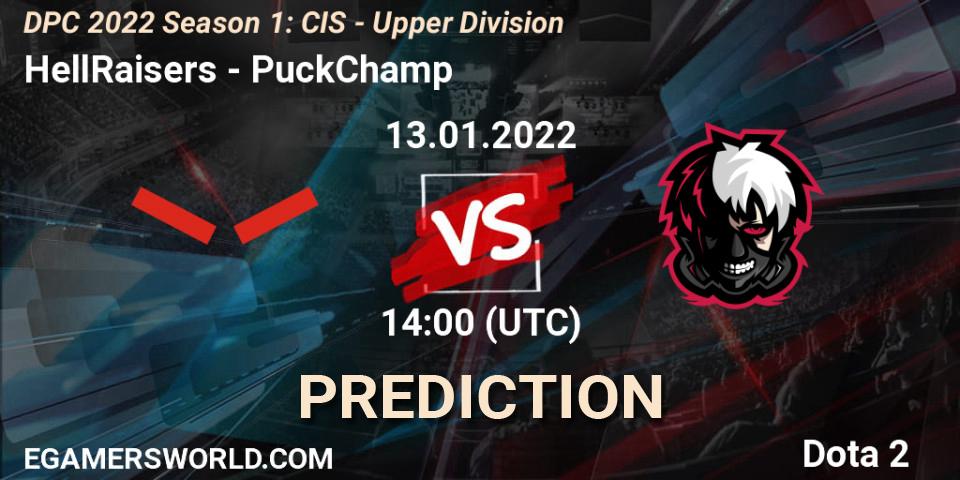 HellRaisers vs PuckChamp: Betting TIp, Match Prediction. 13.01.2022 at 14:48. Dota 2, DPC 2022 Season 1: CIS - Upper Division