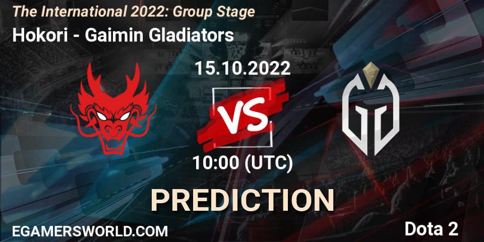 Hokori vs Gaimin Gladiators: Betting TIp, Match Prediction. 15.10.22. Dota 2, The International 2022: Group Stage