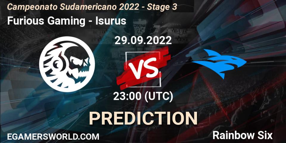 Furious Gaming vs Isurus: Betting TIp, Match Prediction. 29.09.2022 at 23:00. Rainbow Six, Campeonato Sudamericano 2022 - Stage 3