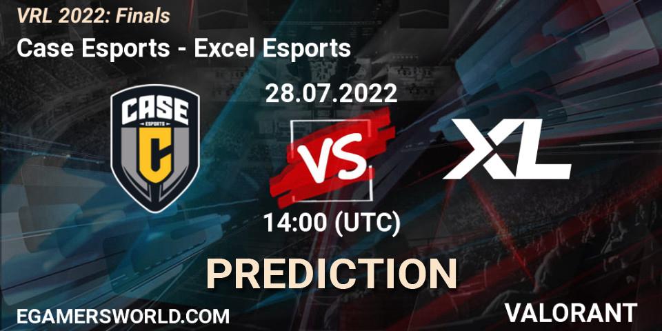 Case Esports vs Excel Esports: Betting TIp, Match Prediction. 28.07.2022 at 14:00. VALORANT, VRL 2022: Finals