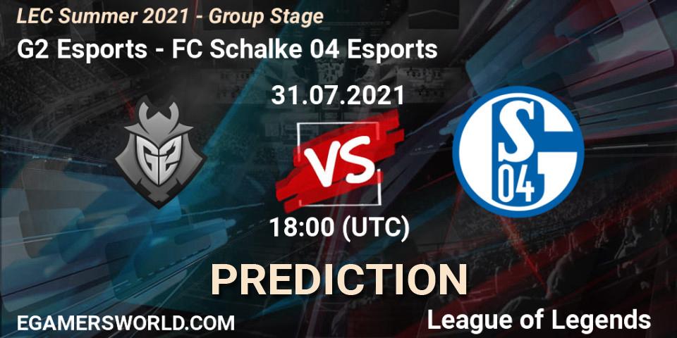 G2 Esports vs FC Schalke 04 Esports: Betting TIp, Match Prediction. 31.07.21. LoL, LEC Summer 2021 - Group Stage