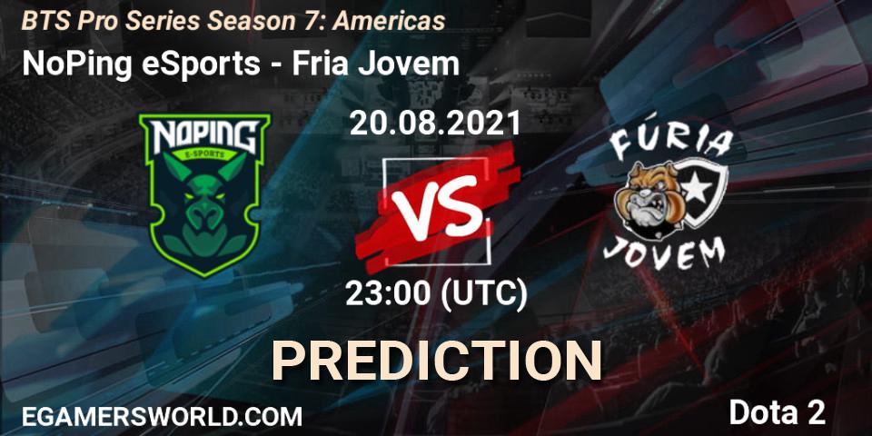 NoPing eSports vs Fúria Jovem: Betting TIp, Match Prediction. 20.08.2021 at 22:35. Dota 2, BTS Pro Series Season 7: Americas