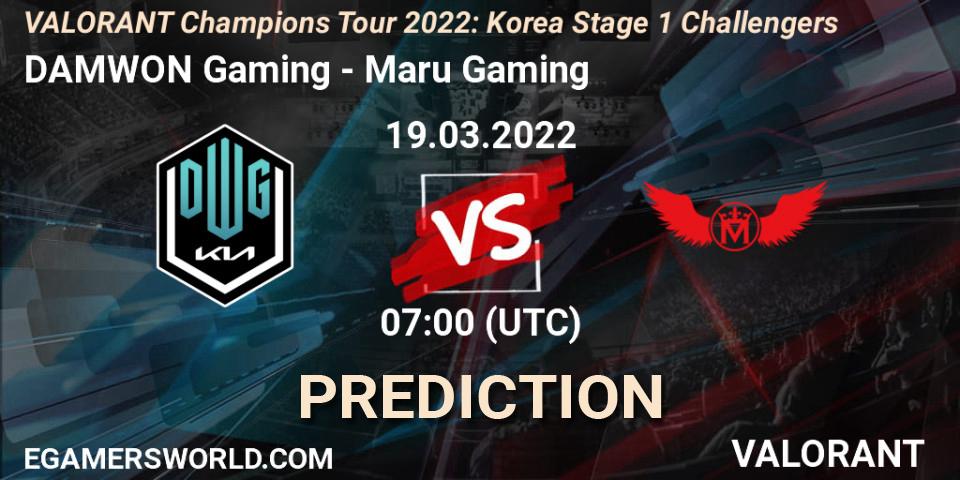 DAMWON Gaming vs Maru Gaming: Betting TIp, Match Prediction. 19.03.22. VALORANT, VCT 2022: Korea Stage 1 Challengers