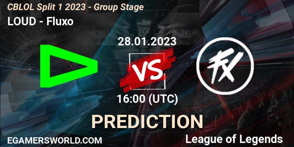 LOUD vs Fluxo: Betting TIp, Match Prediction. 28.01.23. LoL, CBLOL Split 1 2023 - Group Stage