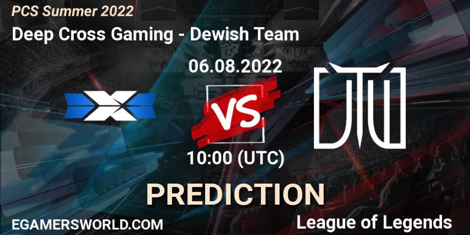 Deep Cross Gaming vs Dewish Team: Betting TIp, Match Prediction. 05.08.2022 at 10:00. LoL, PCS Summer 2022