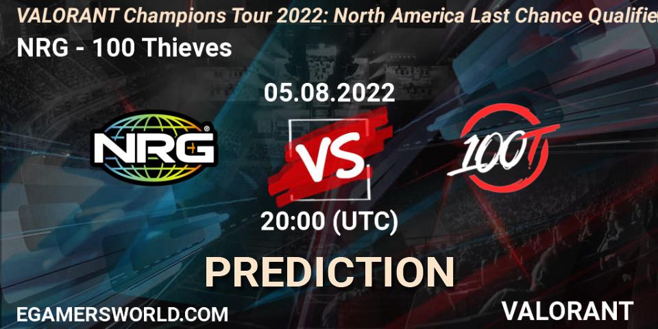 NRG vs 100 Thieves: Betting TIp, Match Prediction. 05.08.22. VALORANT, VCT 2022: North America Last Chance Qualifier