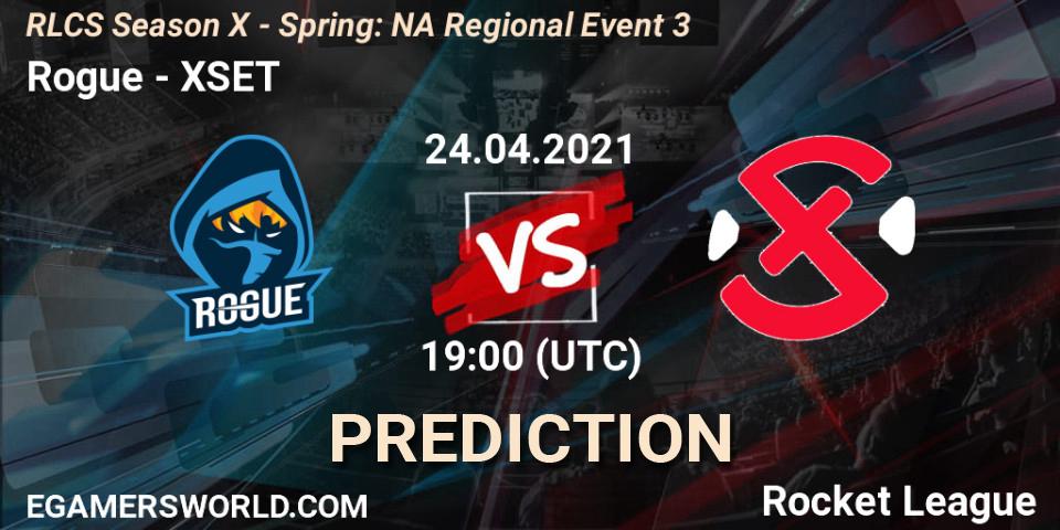 Rogue vs XSET: Betting TIp, Match Prediction. 24.04.2021 at 19:00. Rocket League, RLCS Season X - Spring: NA Regional Event 3