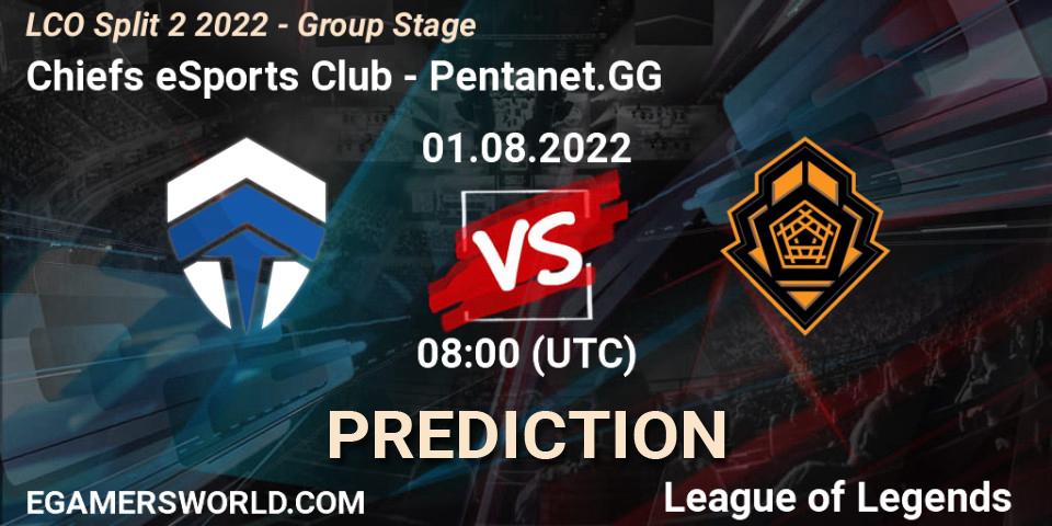 Chiefs eSports Club vs Pentanet.GG: Betting TIp, Match Prediction. 01.08.2022 at 08:00. LoL, LCO Split 2 2022 - Group Stage