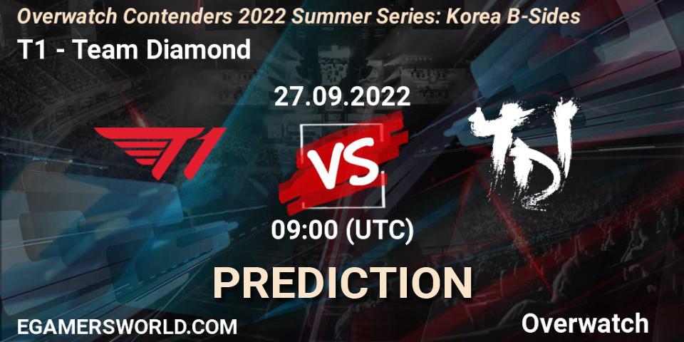 T1 vs Team Diamond: Betting TIp, Match Prediction. 27.09.22. Overwatch, Overwatch Contenders 2022 Summer Series: Korea B-Sides