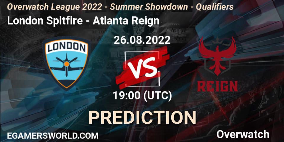 London Spitfire vs Atlanta Reign: Betting TIp, Match Prediction. 26.08.22. Overwatch, Overwatch League 2022 - Summer Showdown - Qualifiers