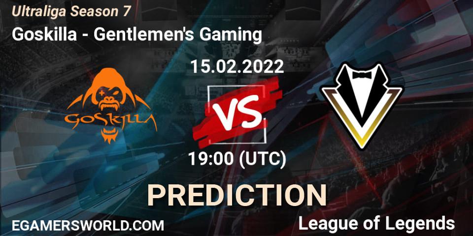 Goskilla vs Gentlemen's Gaming: Betting TIp, Match Prediction. 15.02.2022 at 19:00. LoL, Ultraliga Season 7