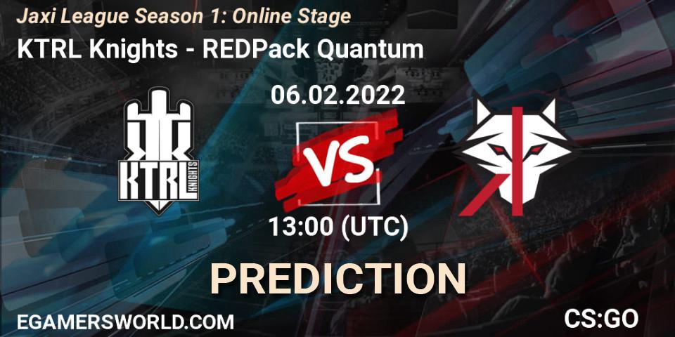 KTRL Knights vs REDPack Quantum: Betting TIp, Match Prediction. 06.02.2022 at 13:00. Counter-Strike (CS2), Jaxi League Season 1: Online Stage