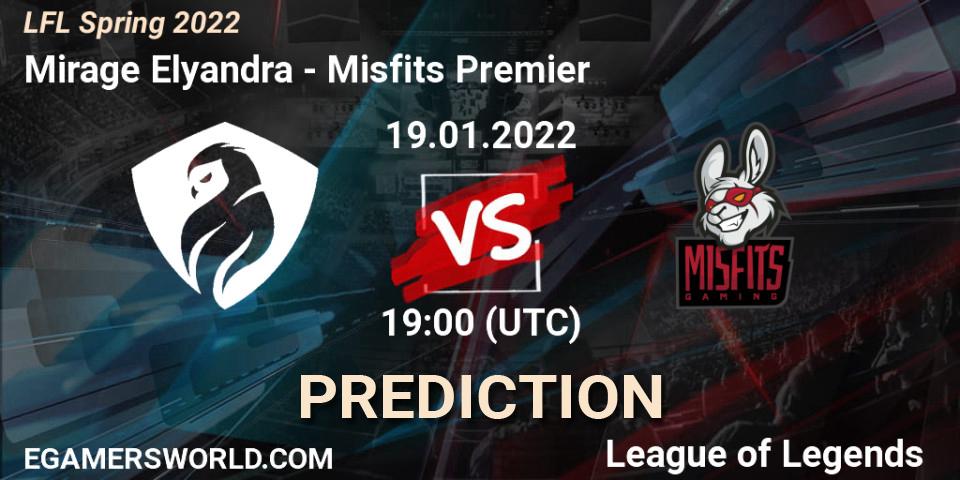 Mirage Elyandra vs Misfits Premier: Betting TIp, Match Prediction. 19.01.22. LoL, LFL Spring 2022
