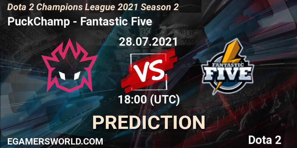 PuckChamp vs Fantastic Five: Betting TIp, Match Prediction. 30.07.2021 at 18:32. Dota 2, Dota 2 Champions League 2021 Season 2