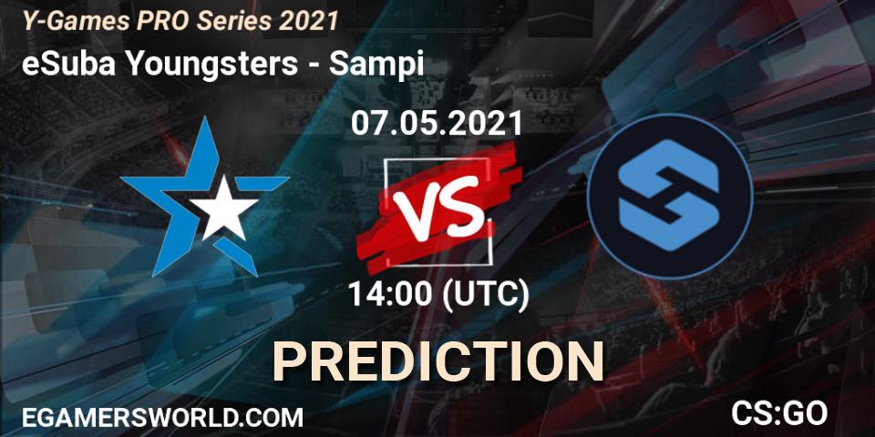 eSuba Youngsters vs Sampi: Betting TIp, Match Prediction. 14.06.2021 at 16:30. Counter-Strike (CS2), Y-Games PRO Series 2021