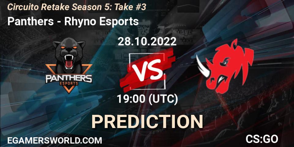 Panthers vs Rhyno Esports: Betting TIp, Match Prediction. 28.10.22. CS2 (CS:GO), Circuito Retake Season 5: Take #3
