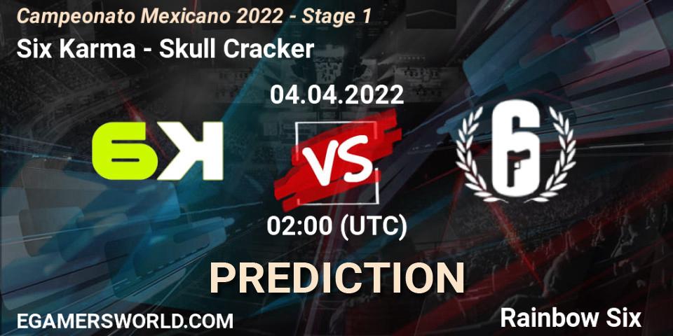 Six Karma vs Skull Cracker: Betting TIp, Match Prediction. 04.04.2022 at 02:00. Rainbow Six, Campeonato Mexicano 2022 - Stage 1
