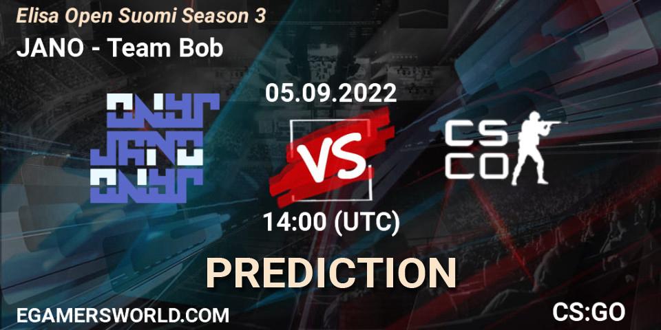 JANO vs Team Bob: Betting TIp, Match Prediction. 05.09.22. CS2 (CS:GO), Elisa Open Suomi Season 3