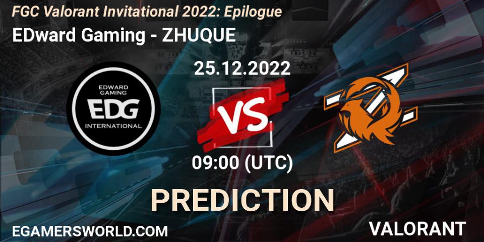 EDward Gaming vs ZHUQUE: Betting TIp, Match Prediction. 25.12.22. VALORANT, FGC Valorant Invitational 2022: Epilogue
