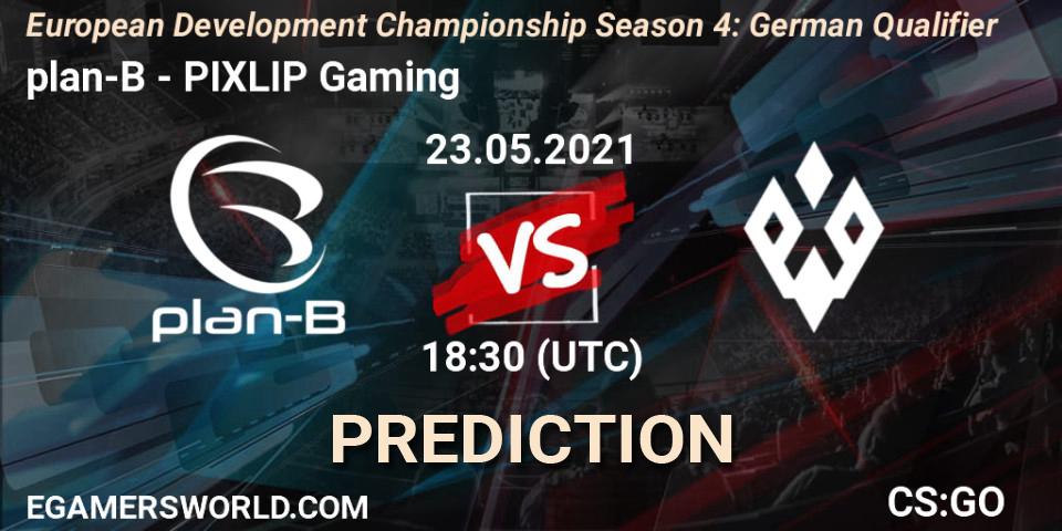 plan-B vs PIXLIP Gaming: Betting TIp, Match Prediction. 23.05.2021 at 18:30. Counter-Strike (CS2), European Development Championship Season 4: German Qualifier