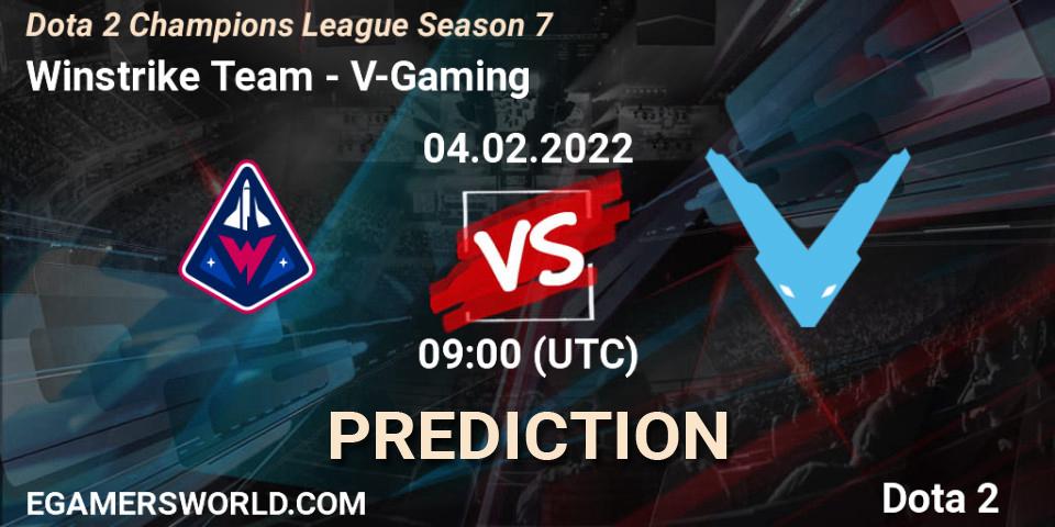 Winstrike Team vs V-Gaming: Betting TIp, Match Prediction. 04.02.22. Dota 2, Dota 2 Champions League 2022 Season 7