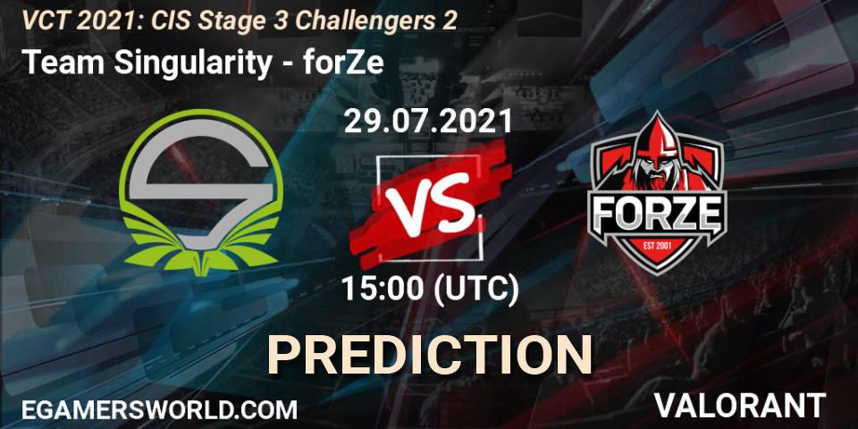 Team Singularity vs forZe: Betting TIp, Match Prediction. 29.07.2021 at 15:00. VALORANT, VCT 2021: CIS Stage 3 Challengers 2
