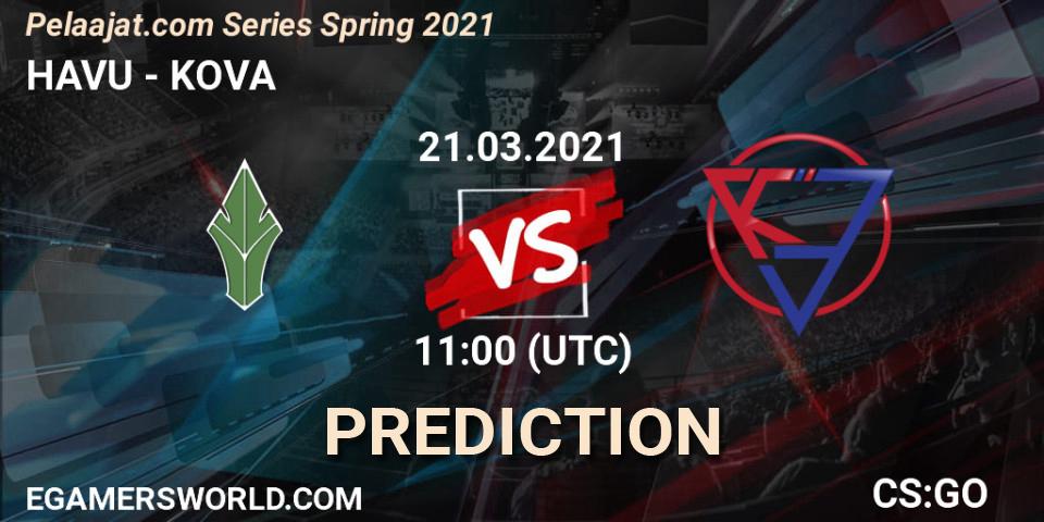 HAVU vs KOVA: Betting TIp, Match Prediction. 21.03.2021 at 11:00. Counter-Strike (CS2), Pelaajat.com Series Spring 2021