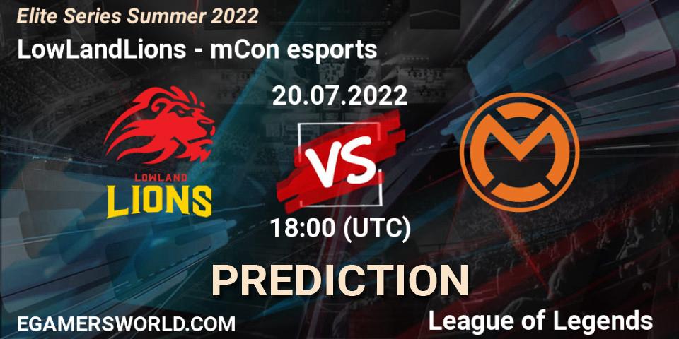 LowLandLions vs mCon esports: Betting TIp, Match Prediction. 20.07.22. LoL, Elite Series Summer 2022