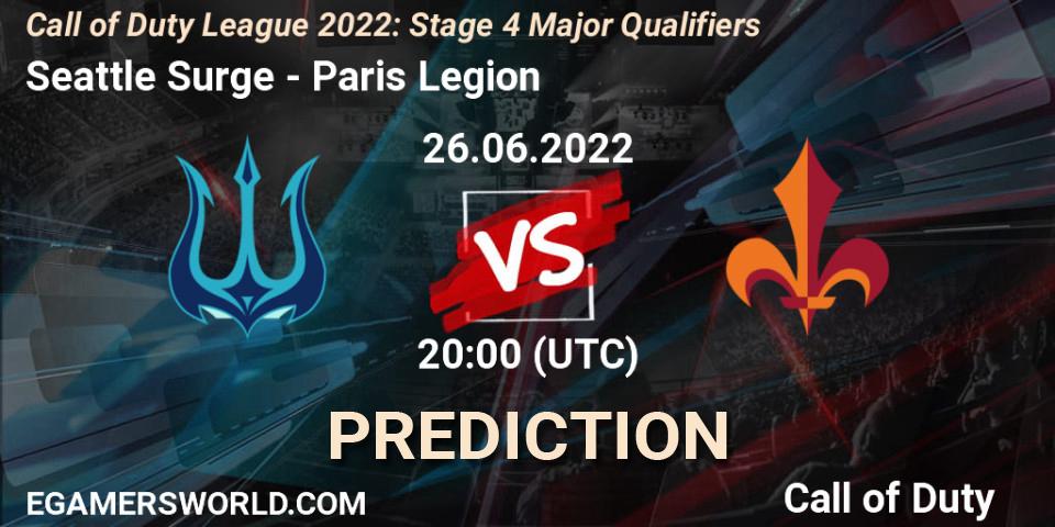 Seattle Surge vs Paris Legion: Betting TIp, Match Prediction. 26.06.2022 at 20:00. Call of Duty, Call of Duty League 2022: Stage 4