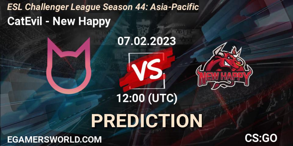 CatEvil vs New Happy: Betting TIp, Match Prediction. 07.02.23. CS2 (CS:GO), ESL Challenger League Season 44: Asia-Pacific