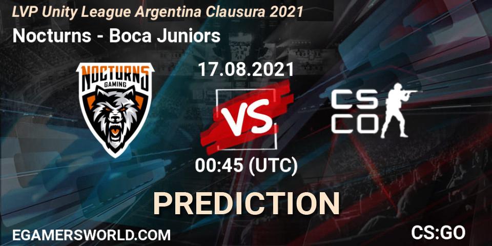 Nocturns vs Boca Juniors: Betting TIp, Match Prediction. 24.08.21. CS2 (CS:GO), LVP Unity League Argentina Clausura 2021