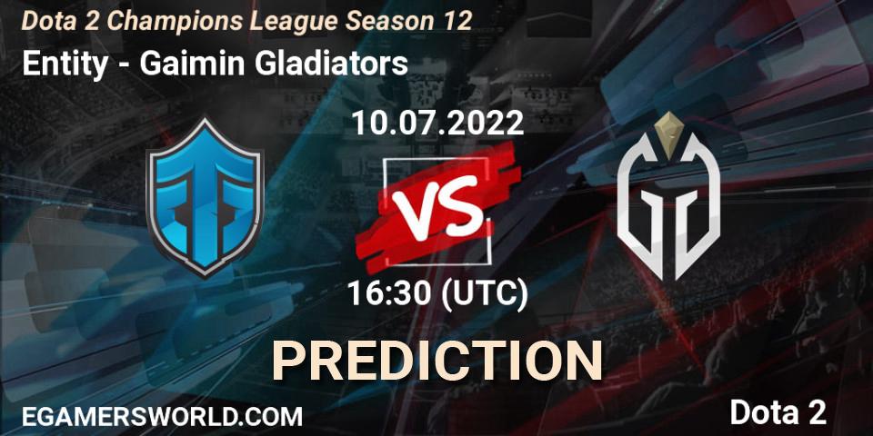 Entity vs Gaimin Gladiators: Betting TIp, Match Prediction. 10.07.22. Dota 2, Dota 2 Champions League Season 12