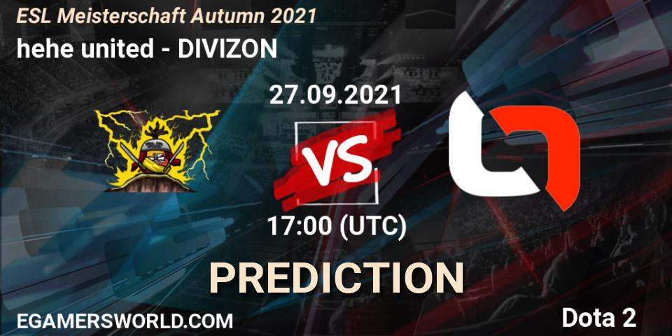 hehe united vs DIVIZON: Betting TIp, Match Prediction. 27.09.2021 at 17:13. Dota 2, ESL Meisterschaft Autumn 2021