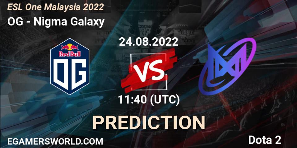 OG vs Nigma Galaxy: Betting TIp, Match Prediction. 24.08.22. Dota 2, ESL One Malaysia 2022