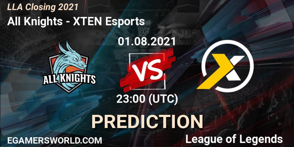All Knights vs XTEN Esports: Betting TIp, Match Prediction. 01.08.21. LoL, LLA Closing 2021