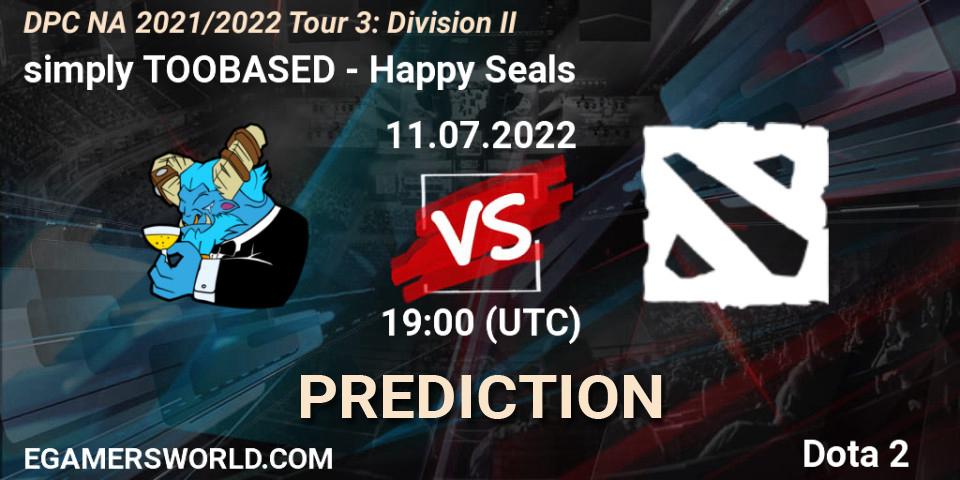 simply TOOBASED vs Happy Seals: Betting TIp, Match Prediction. 11.07.2022 at 19:11. Dota 2, DPC NA 2021/2022 Tour 3: Division II