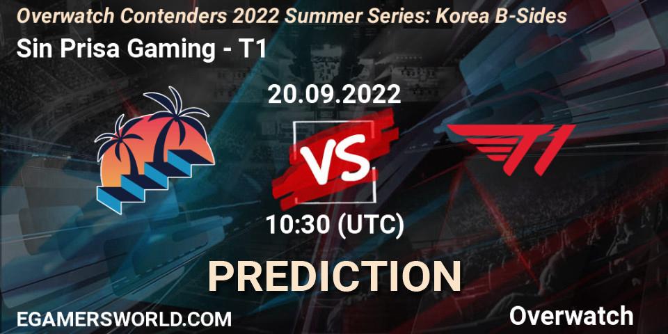 Sin Prisa Gaming vs T1: Betting TIp, Match Prediction. 20.09.22. Overwatch, Overwatch Contenders 2022 Summer Series: Korea B-Sides