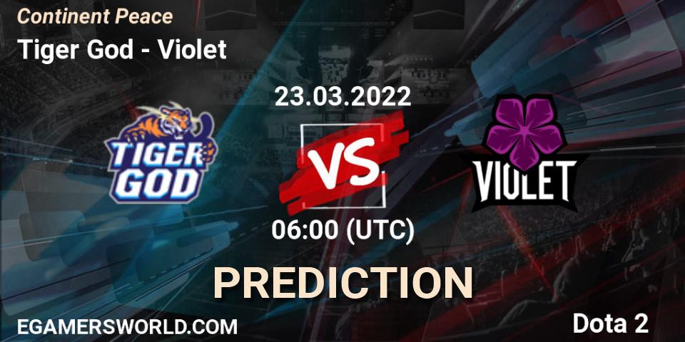 Tiger God vs Violet: Betting TIp, Match Prediction. 23.03.2022 at 06:12. Dota 2, Continent Peace