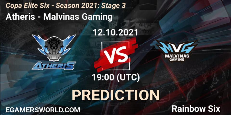 Atheris vs Malvinas Gaming: Betting TIp, Match Prediction. 12.10.2021 at 19:00. Rainbow Six, Copa Elite Six - Season 2021: Stage 3