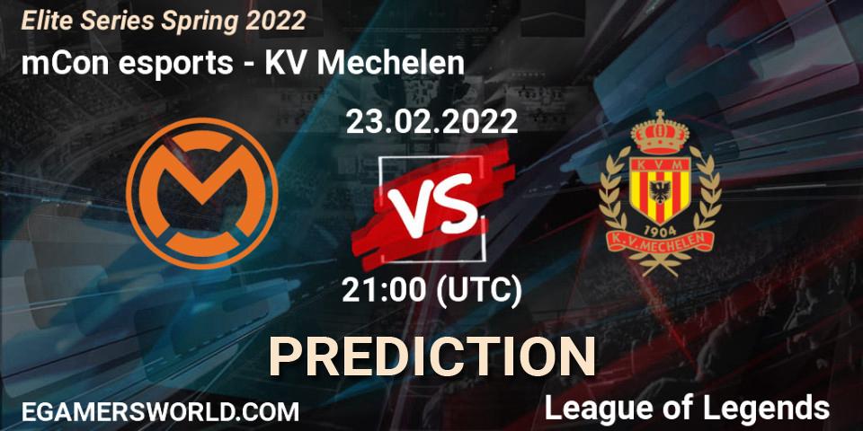 mCon esports vs KV Mechelen: Betting TIp, Match Prediction. 23.02.2022 at 21:00. LoL, Elite Series Spring 2022