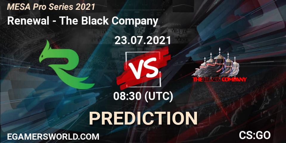 Renewal vs The Black Company: Betting TIp, Match Prediction. 23.07.2021 at 08:30. Counter-Strike (CS2), MESA Pro Series 2021