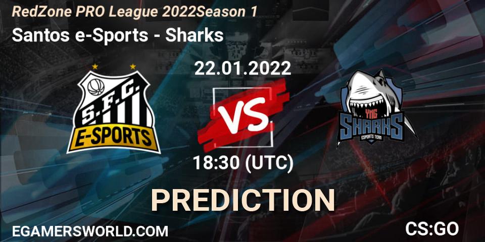 Santos e-Sports vs Sharks: Betting TIp, Match Prediction. 22.01.22. CS2 (CS:GO), RedZone PRO League 2022 Season 1
