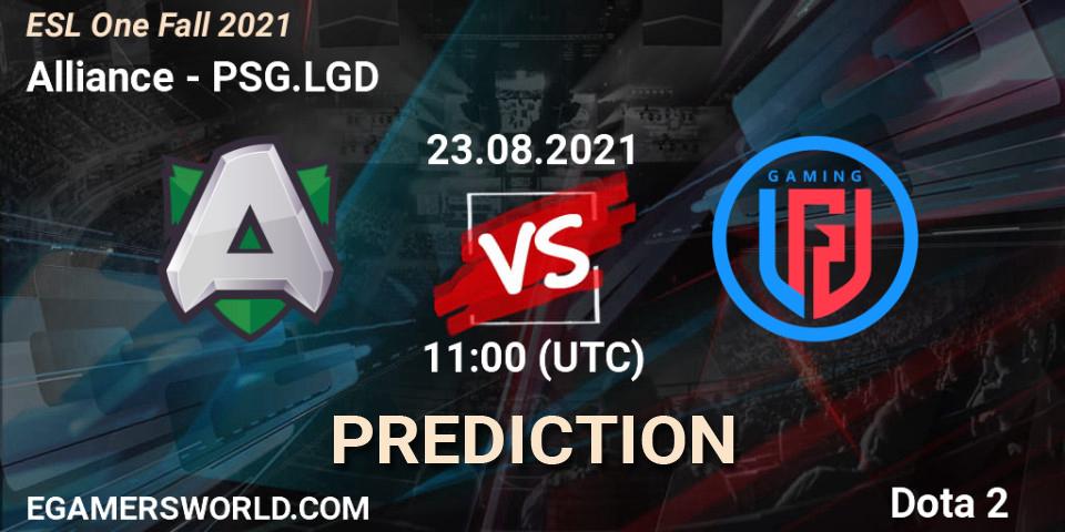 Alliance vs PSG.LGD: Betting TIp, Match Prediction. 23.08.21. Dota 2, ESL One Fall 2021