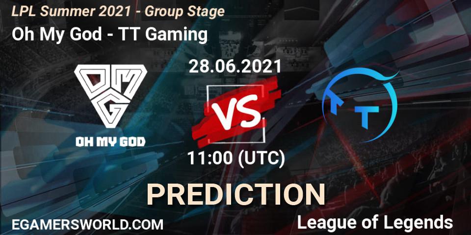 Oh My God vs TT Gaming: Betting TIp, Match Prediction. 28.06.2021 at 11:00. LoL, LPL Summer 2021 - Group Stage