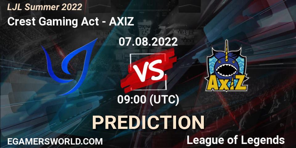 Crest Gaming Act vs AXIZ: Betting TIp, Match Prediction. 07.08.22. LoL, LJL Summer 2022