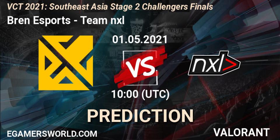 Bren Esports vs Team nxl: Betting TIp, Match Prediction. 01.05.2021 at 10:00. VALORANT, VCT 2021: Southeast Asia Stage 2 Challengers Finals