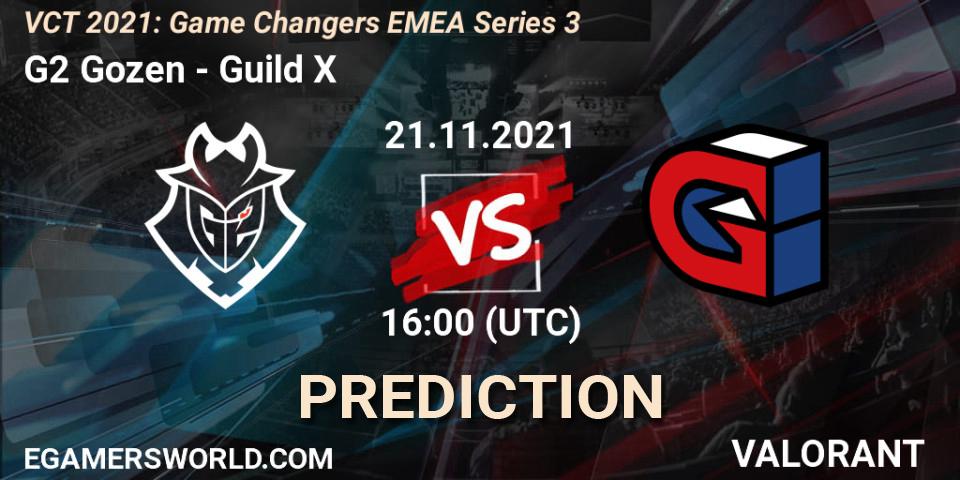 G2 Gozen vs Guild X: Betting TIp, Match Prediction. 21.11.2021 at 16:00. VALORANT, VCT 2021: Game Changers EMEA Series 3
