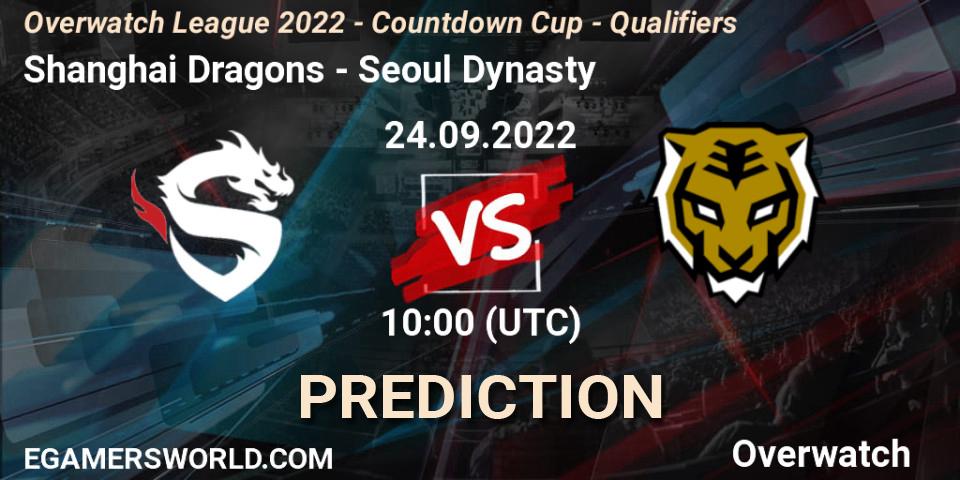 Shanghai Dragons vs Seoul Dynasty: Betting TIp, Match Prediction. 24.09.22. Overwatch, Overwatch League 2022 - Countdown Cup - Qualifiers